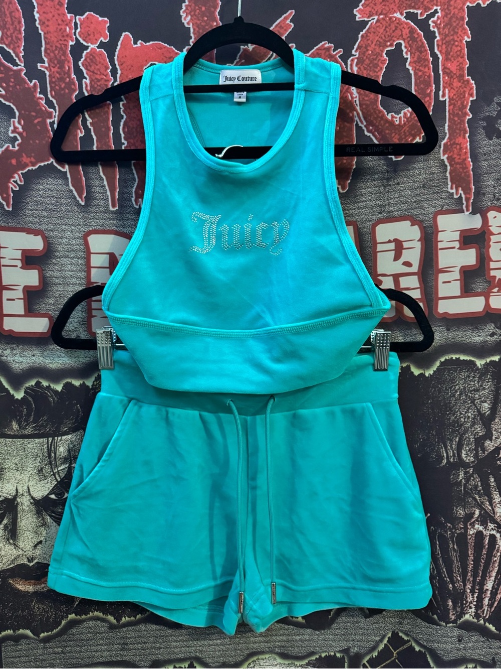 Juicy Couture Turquoise Tank Top & Shorts Set